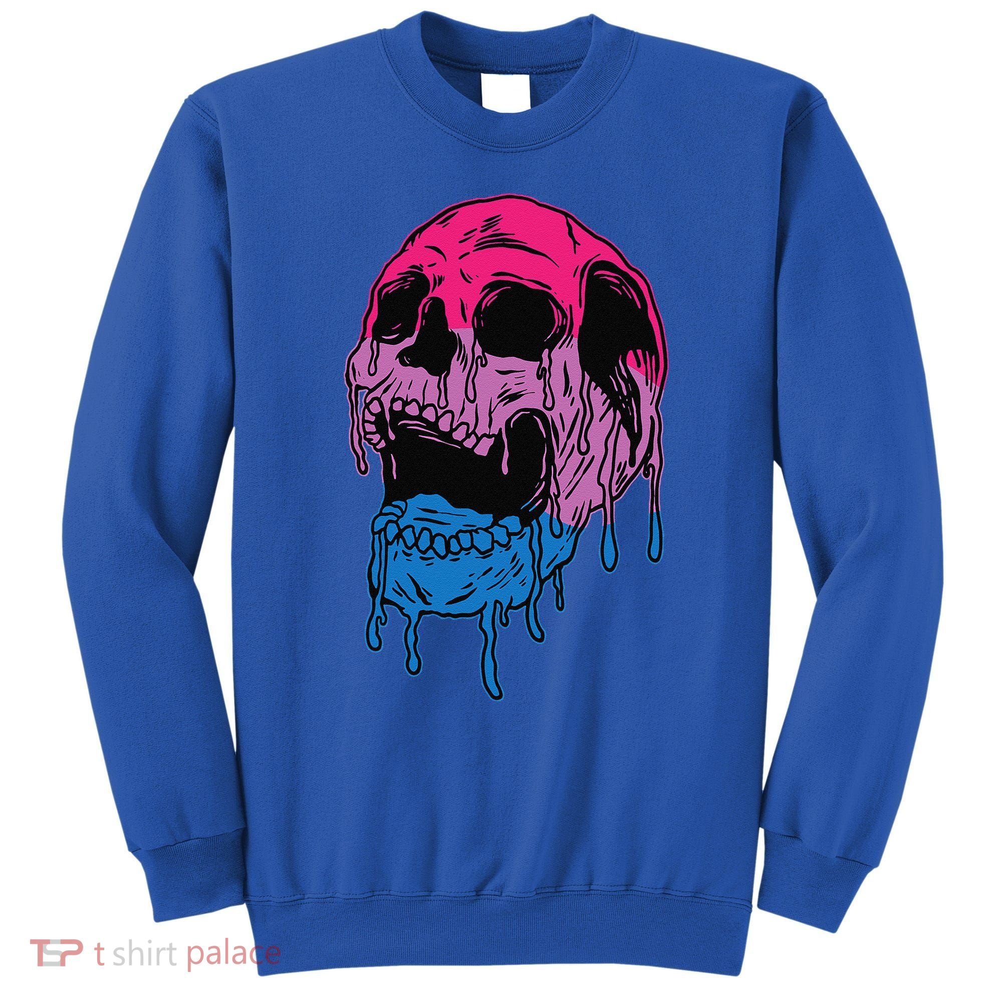 Subtle Bisexual Skull Bi Pride Flag Bisexuality Sweatshirt