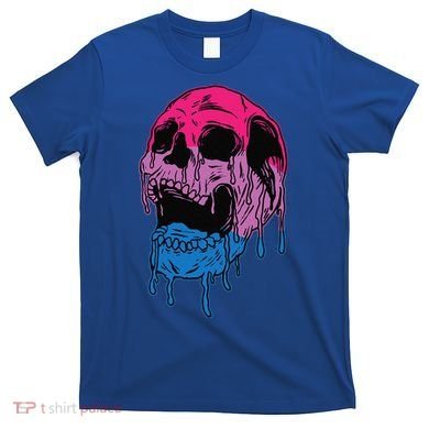 Subtle Bisexual Skull Bi Pride Flag Bisexuality T-Shirt