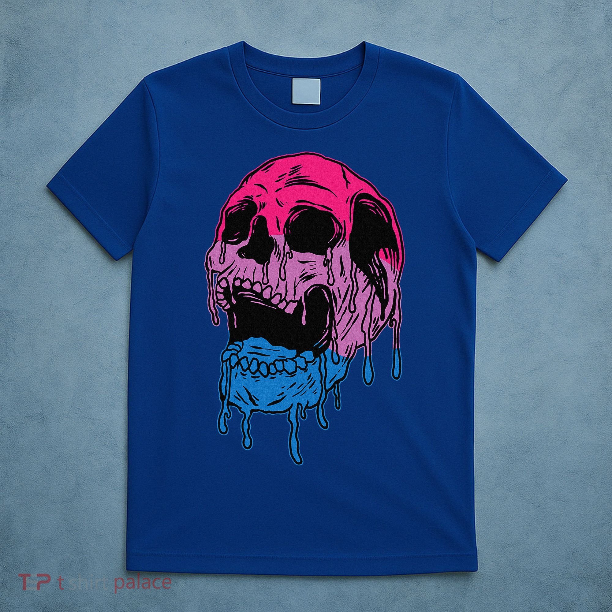 Subtle Bisexual Skull Bi Pride Flag Bisexuality T-Shirt