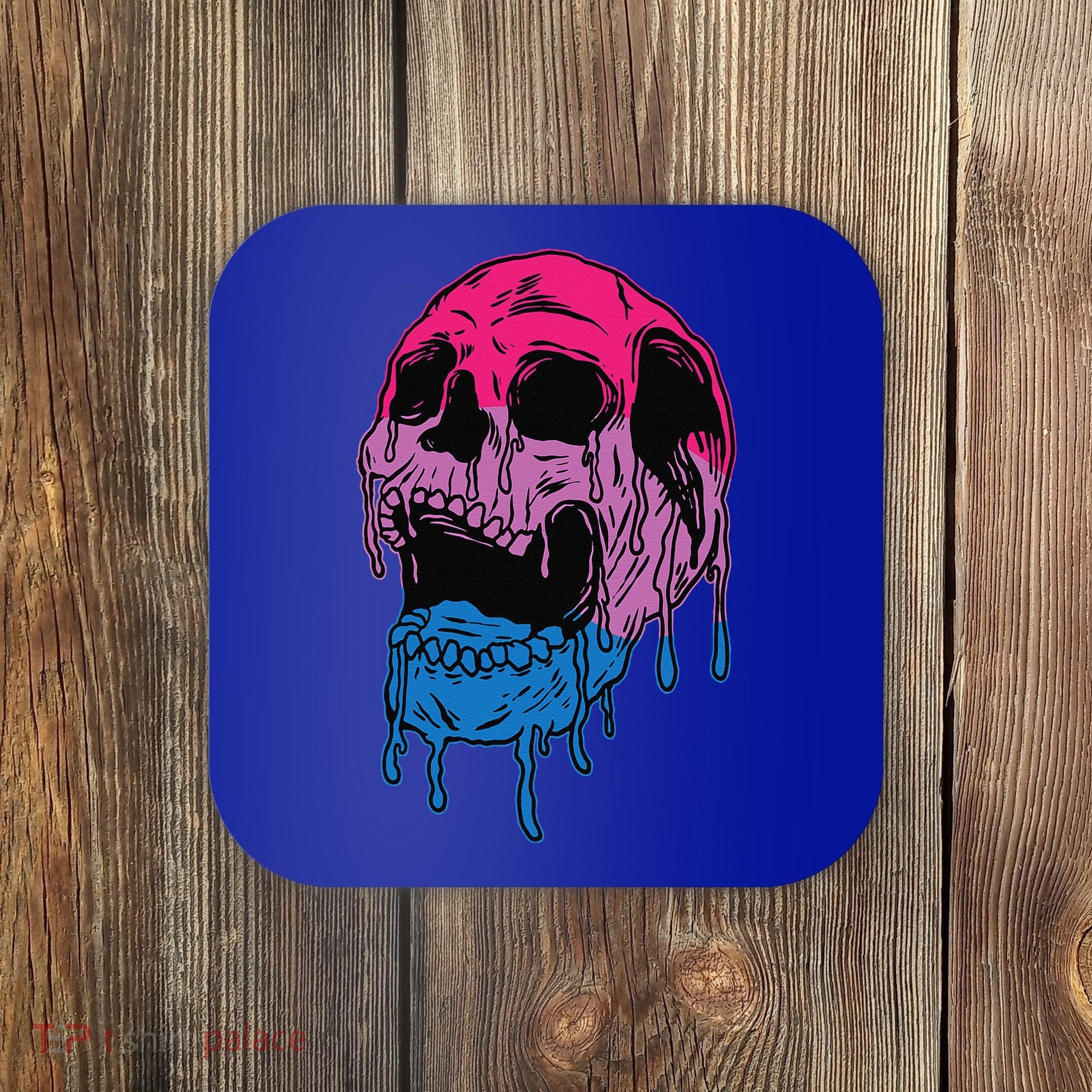 Subtle Bisexual Skull Bi Pride Flag Bisexuality Coaster