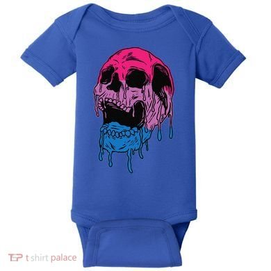 Subtle Bisexual Skull Bi Pride Flag Bisexuality Baby Bodysuit