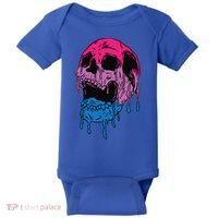 Subtle Bisexual Skull Bi Pride Flag Bisexuality Baby Bodysuit thumb 0