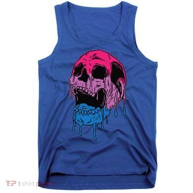 Subtle Bisexual Skull Bi Pride Flag Bisexuality Tank Top