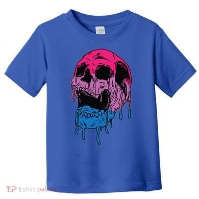 Subtle Bisexual Skull Bi Pride Flag Bisexuality Toddler T-Shirt