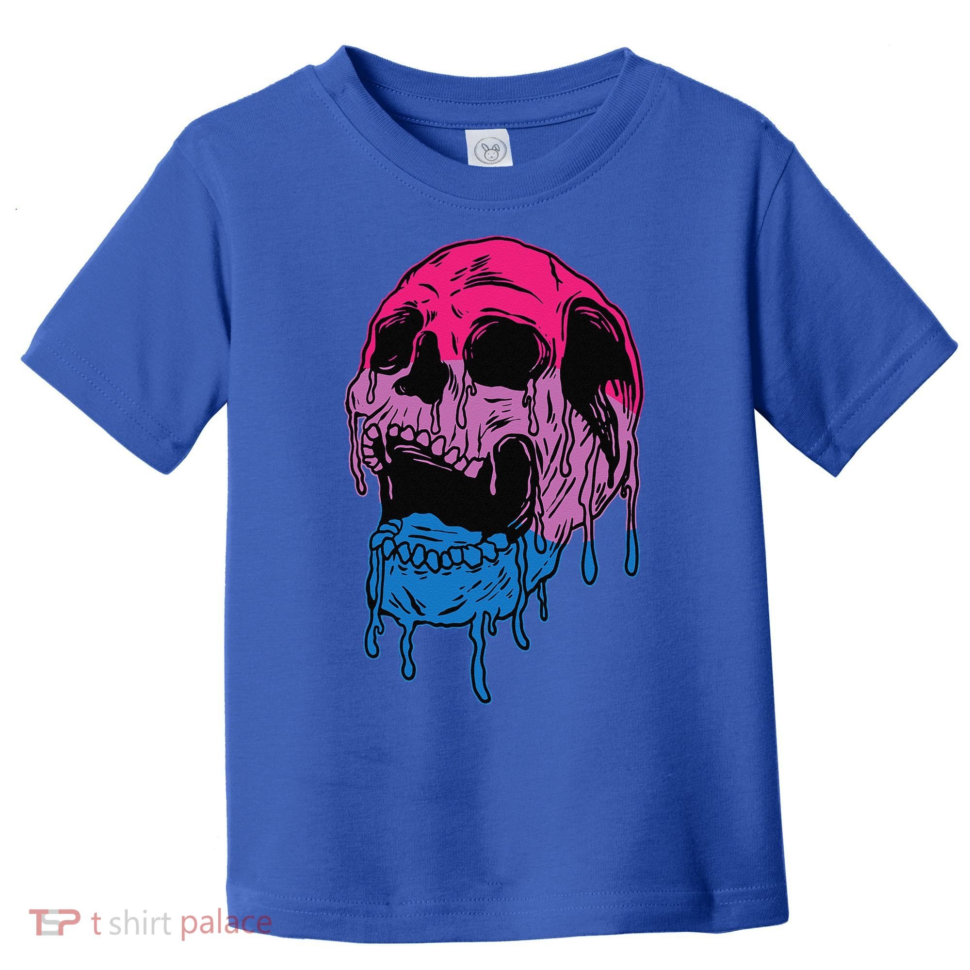Subtle Bisexual Skull Bi Pride Flag Bisexuality Toddler T-Shirt