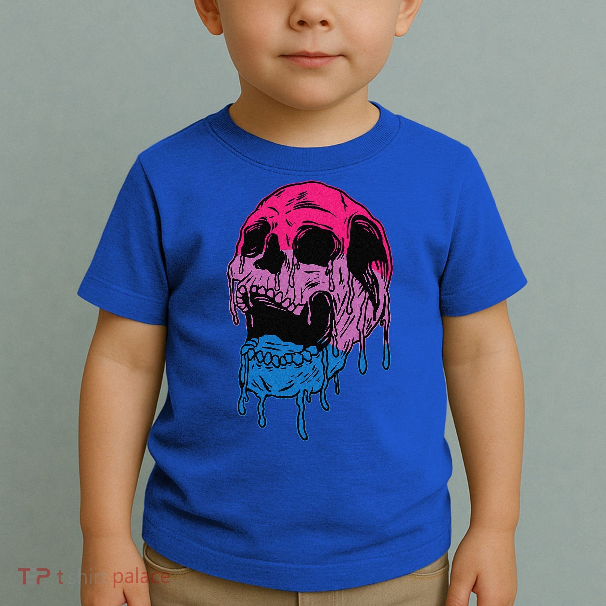 Subtle Bisexual Skull Bi Pride Flag Bisexuality Toddler T-Shirt