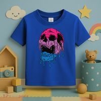 Subtle Bisexual Skull Bi Pride Flag Bisexuality Toddler T-Shirt thumb 3