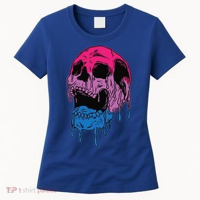 Subtle Bisexual Skull Bi Pride Flag Bisexuality Women's T-Shirt