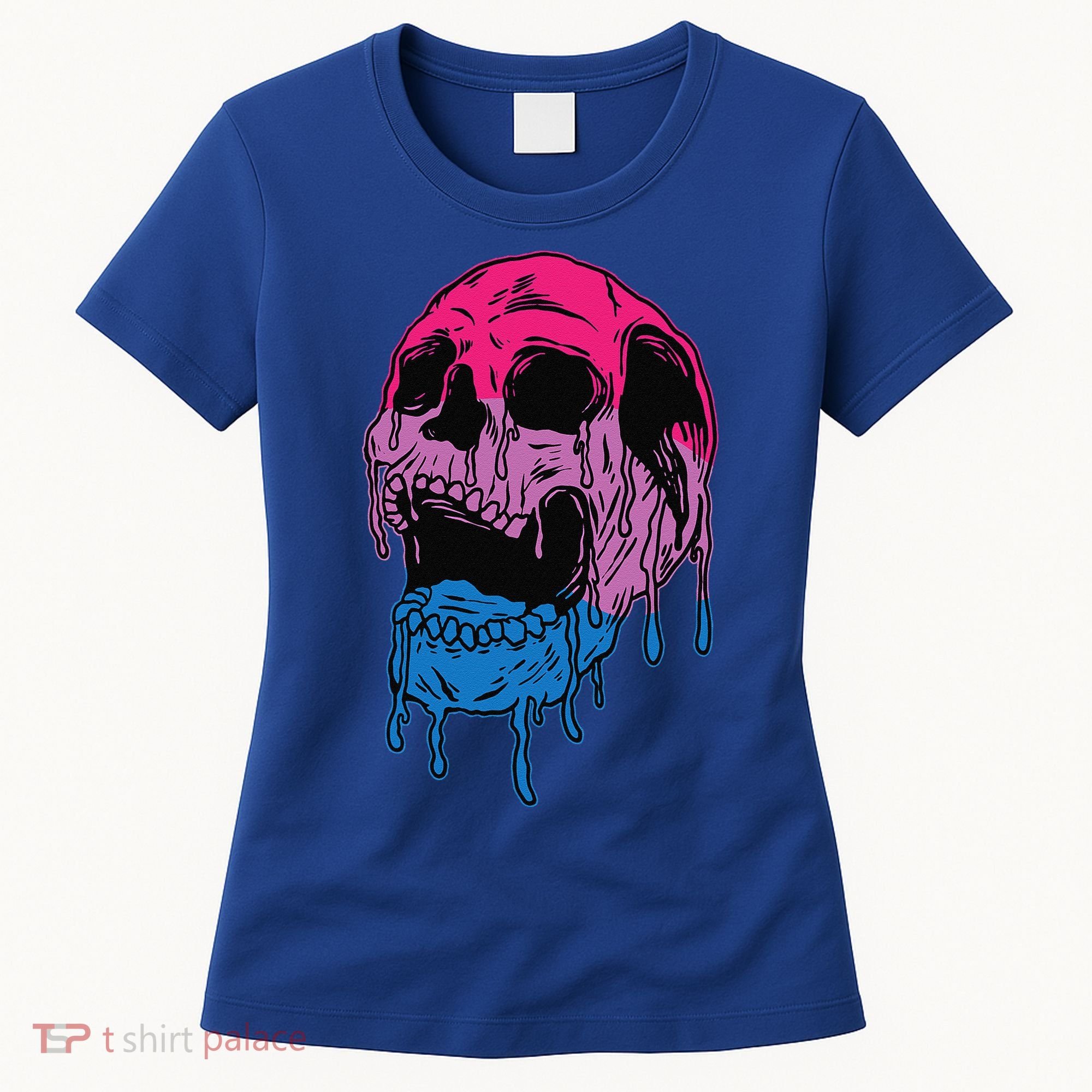 Subtle Bisexual Skull Bi Pride Flag Bisexuality Women's T-Shirt