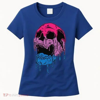 Subtle Bisexual Skull Bi Pride Flag Bisexuality Women's T-Shirt