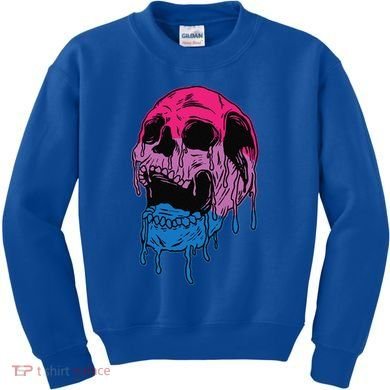Subtle Bisexual Skull Bi Pride Flag Bisexuality Kids Sweatshirt