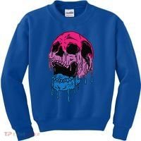 Subtle Bisexual Skull Bi Pride Flag Bisexuality Kids Sweatshirt thumb 0
