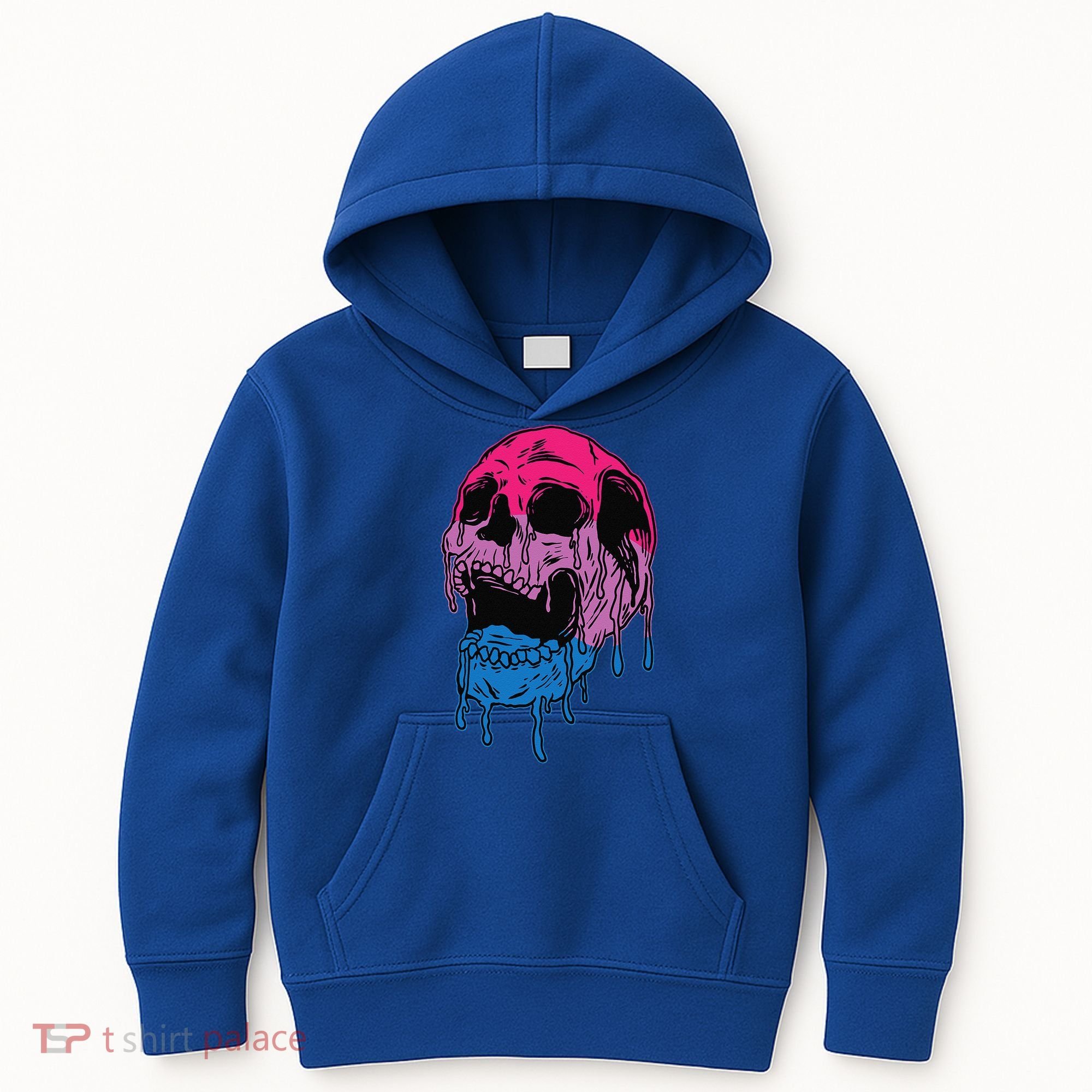 Subtle Bisexual Skull Bi Pride Flag Bisexuality Kids Hoodie