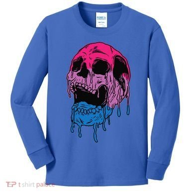 Subtle Bisexual Skull Bi Pride Flag Bisexuality Kids Long Sleeve Shirt