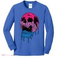 Subtle Bisexual Skull Bi Pride Flag Bisexuality Kids Long Sleeve Shirt thumb 0