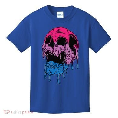 Subtle Bisexual Skull Bi Pride Flag Bisexuality Kids T-Shirt