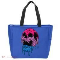 Subtle Bisexual Skull Bi Pride Flag Bisexuality Tote Bag thumb 0