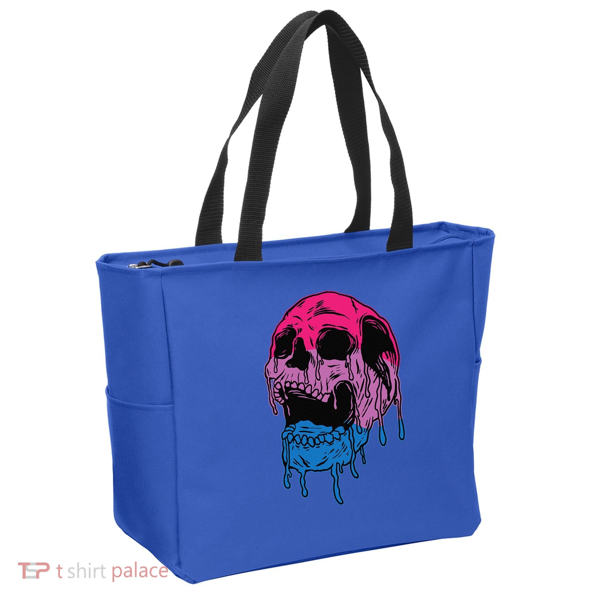 Subtle Bisexual Skull Bi Pride Flag Bisexuality Tote Bag
