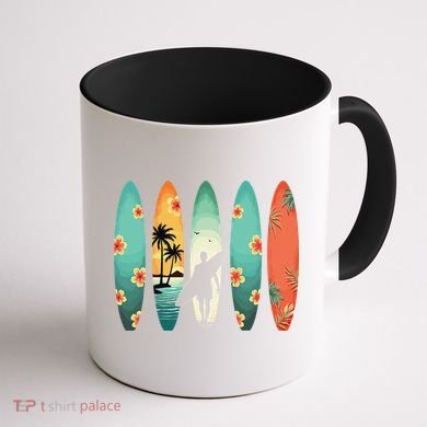 Surfer Beach Surfing Hawaiian Surfboarder Funny Surf Coffee Mug back