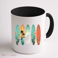 Surfer Beach Surfing Hawaiian Surfboarder Funny Surf Coffee Mug thumb 1