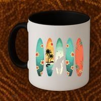 Surfer Beach Surfing Hawaiian Surfboarder Funny Surf Coffee Mug thumb 2