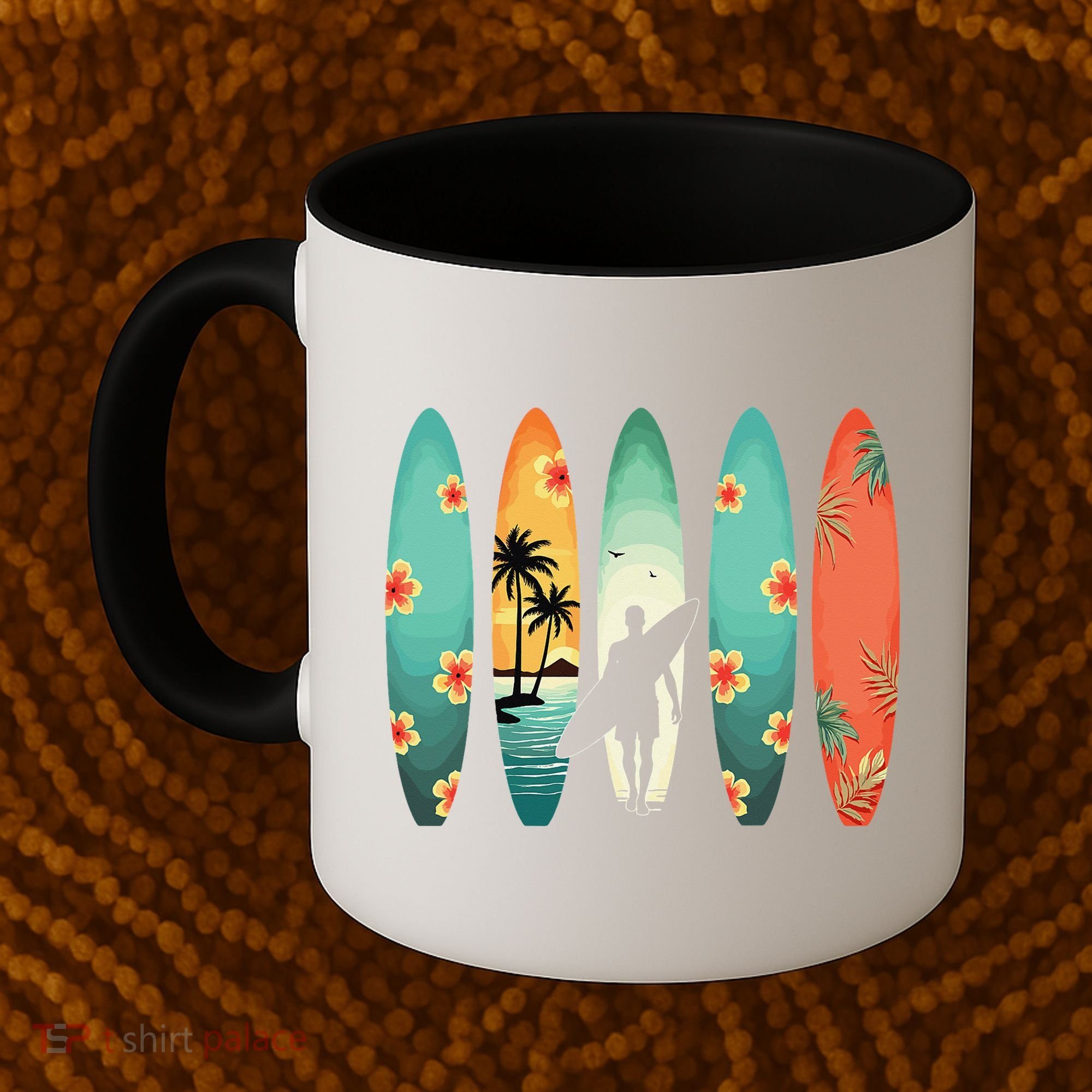 Surfer Beach Surfing Hawaiian Surfboarder Funny Surf Coffee Mug