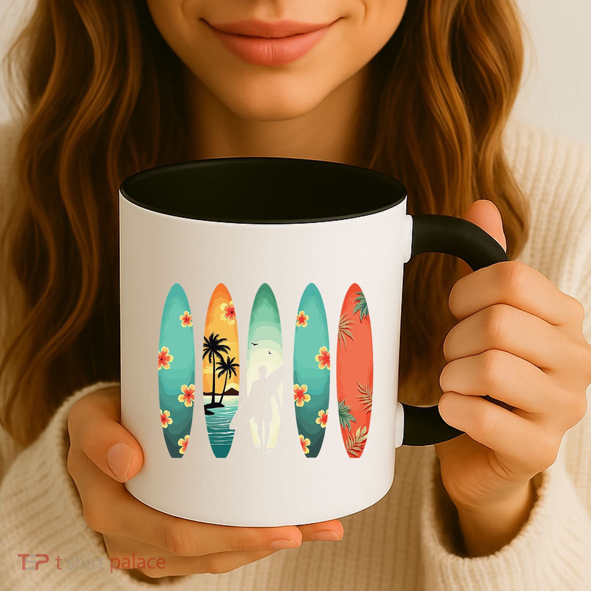 Surfer Beach Surfing Hawaiian Surfboarder Funny Surf Coffee Mug