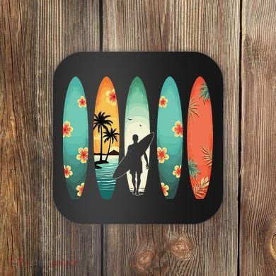 Surfer Beach Surfing Hawaiian Surfboarder Funny Surf Coaster