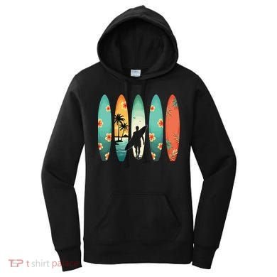 Surfer Beach Surfing Hawaiian Surfboarder Funny Surf Women's Hoodie