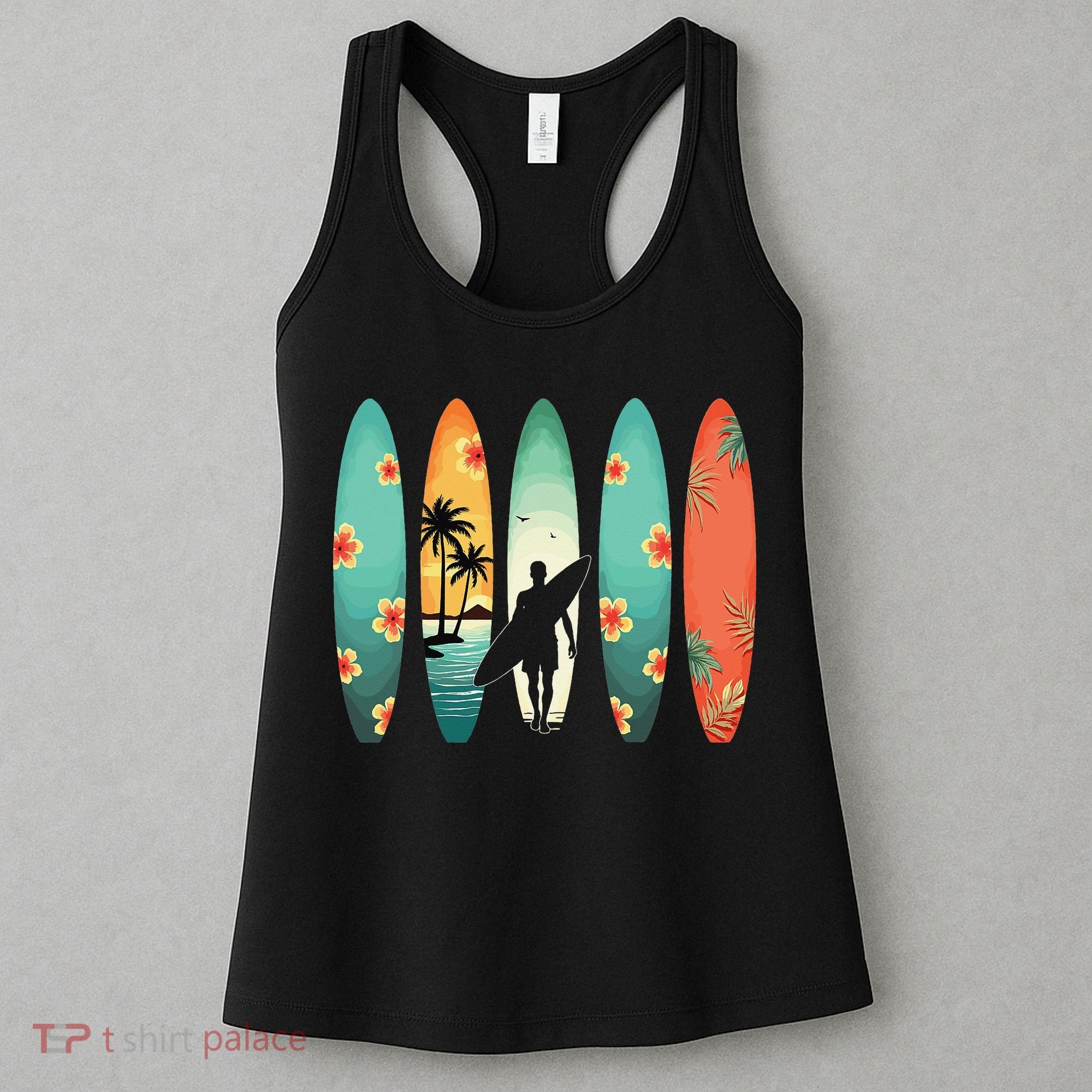 Surfer Beach Surfing Hawaiian Surfboarder Funny Surf Women's Tank Top