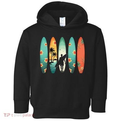 Surfer Beach Surfing Hawaiian Surfboarder Funny Surf Toddler Hoodie