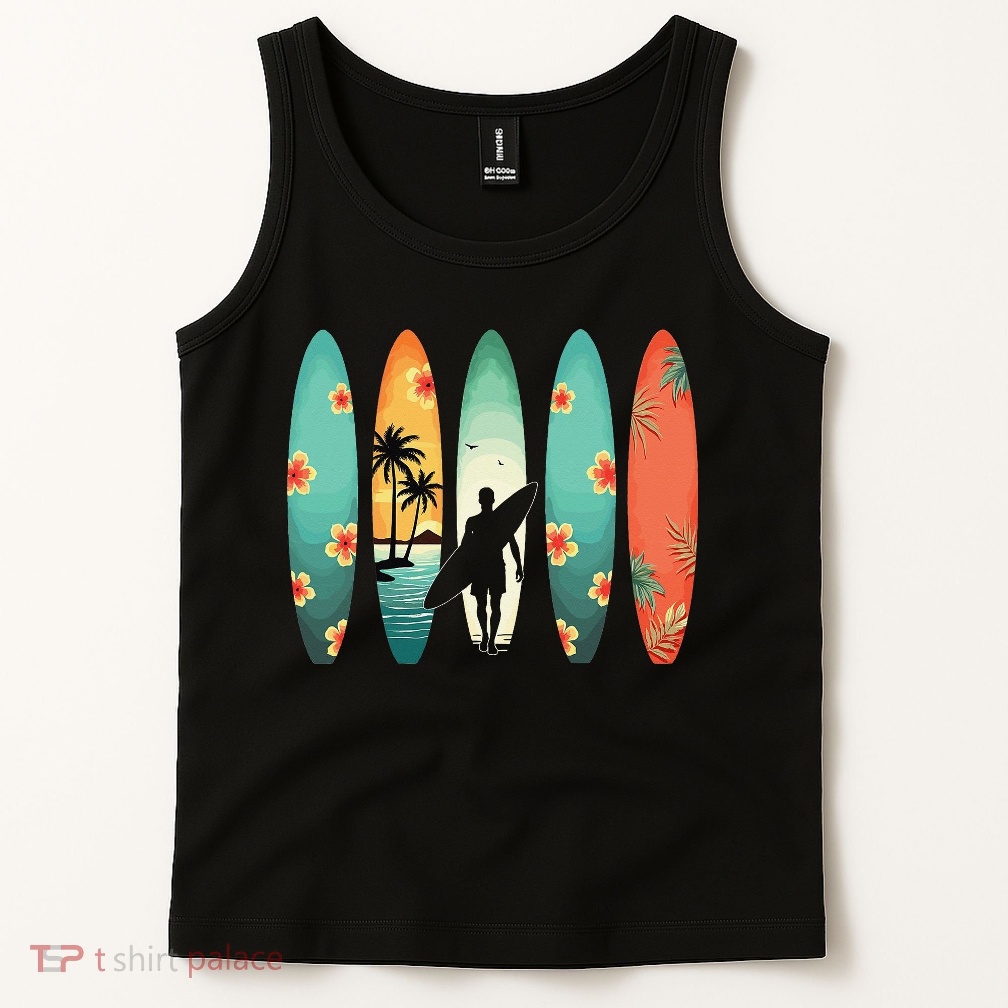 Surfer Beach Surfing Hawaiian Surfboarder Funny Surf Tank Top