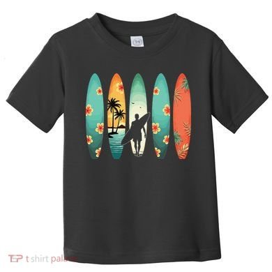 Surfer Beach Surfing Hawaiian Surfboarder Funny Surf Toddler T-Shirt