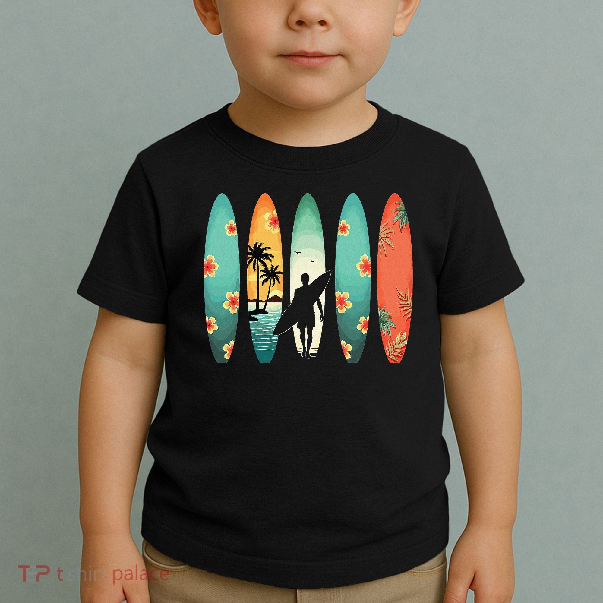 Surfer Beach Surfing Hawaiian Surfboarder Funny Surf Toddler T-Shirt