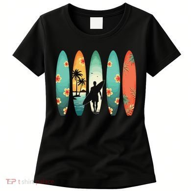Surfer Beach Surfing Hawaiian Surfboarder Funny Surf Women's T-Shirt