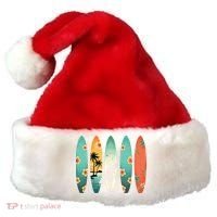 Surfer Beach Surfing Hawaiian Surfboarder Funny Surf Santa Hat thumb 0