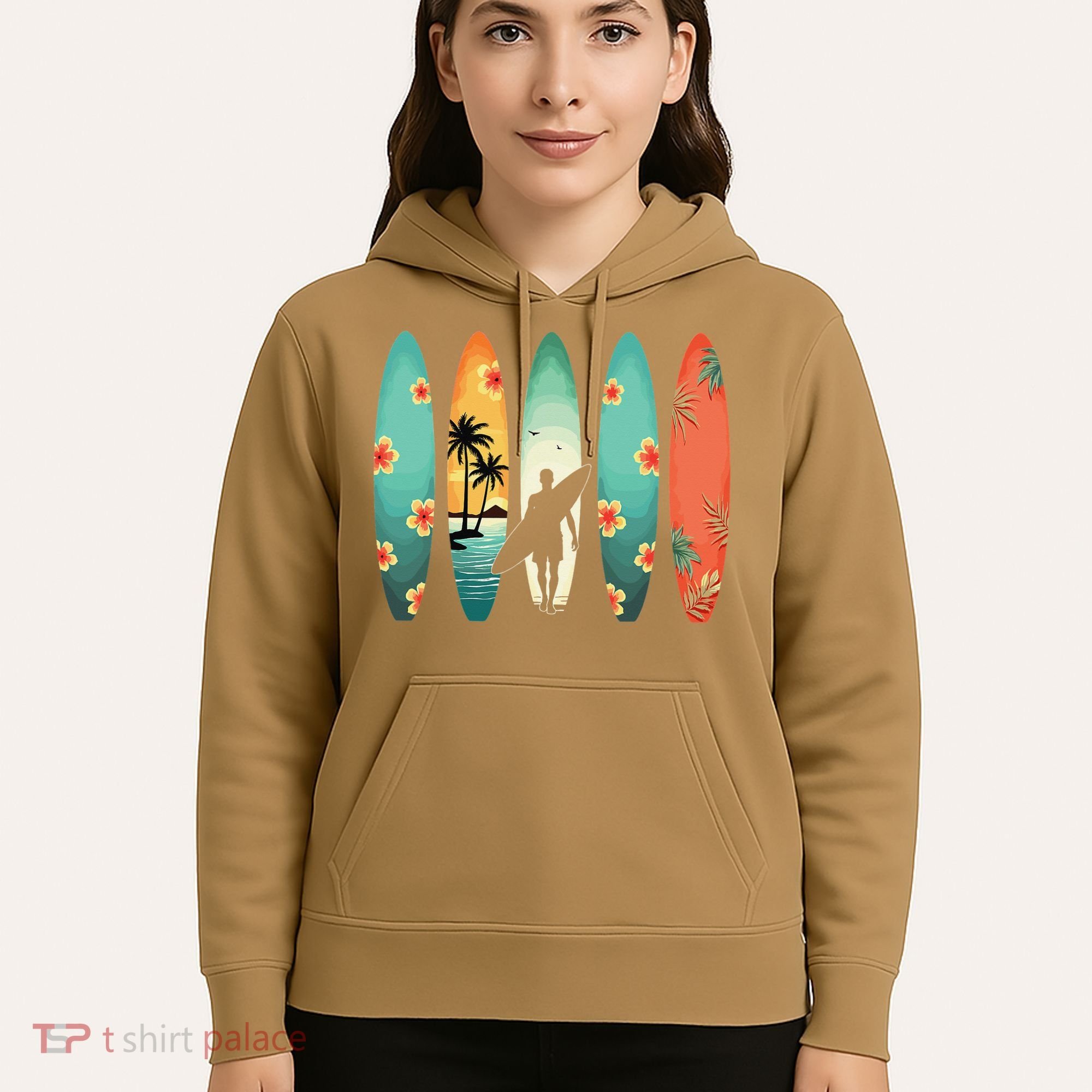 Surfer Beach Surfing Hawaiian Surfboarder Funny Surf Hoodie
