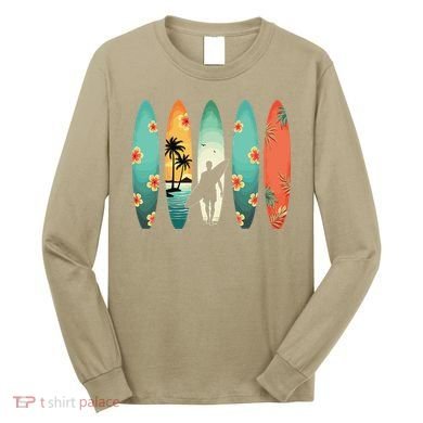 Surfer Beach Surfing Hawaiian Surfboarder Funny Surf Long Sleeve Shirt
