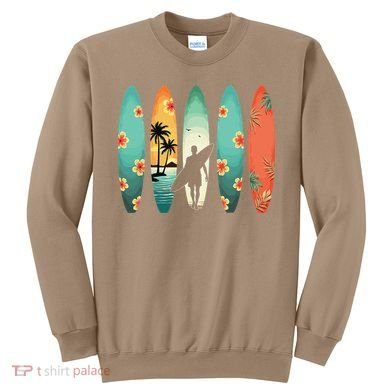 Surfer Beach Surfing Hawaiian Surfboarder Funny Surf Sweatshirt