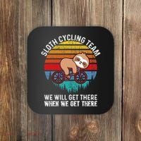 Sloth Bike Sloth Bike Riding Cycling Team Coaster thumb 0