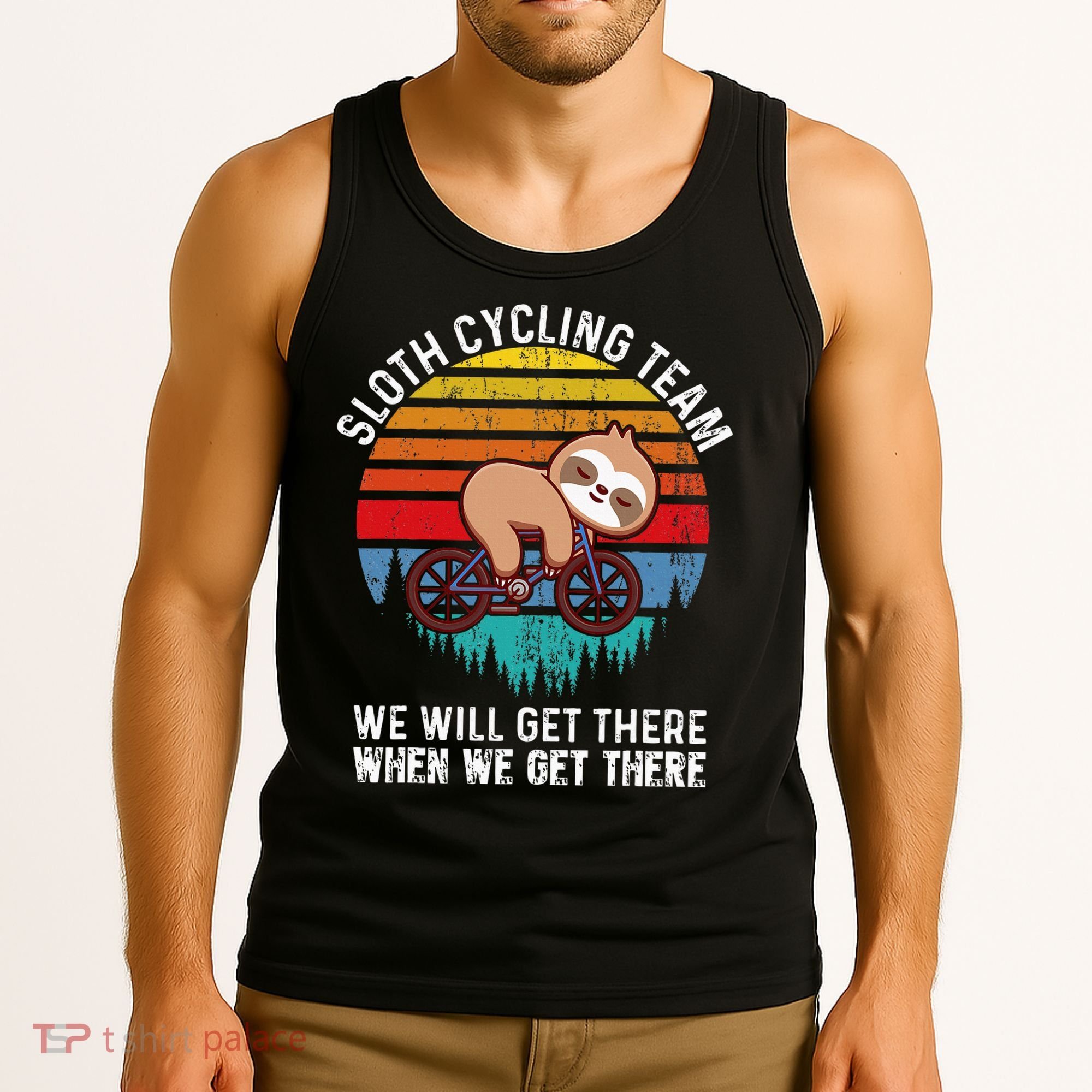 Sloth Bike Sloth Bike Riding Cycling Team Tank Top