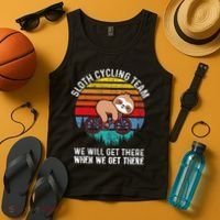 Sloth Bike Sloth Bike Riding Cycling Team Tank Top thumb 4