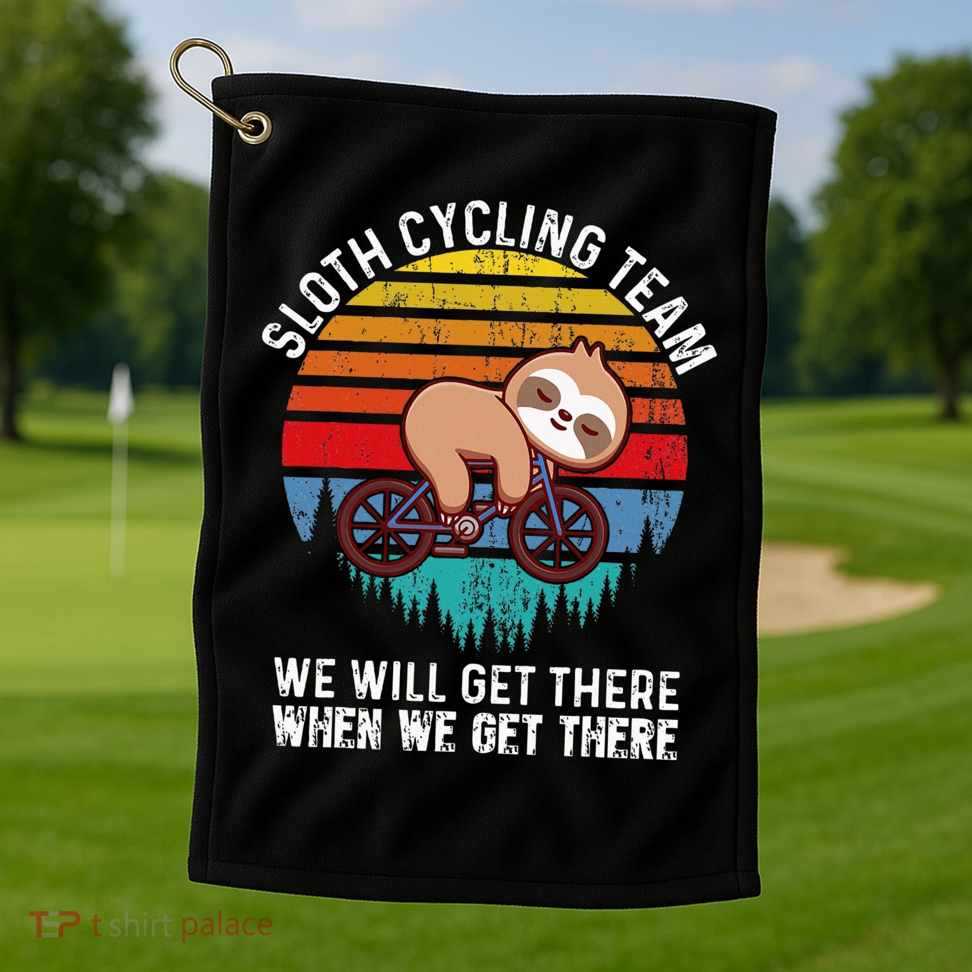 Sloth Bike Sloth Bike Riding Cycling Team Golf Towel