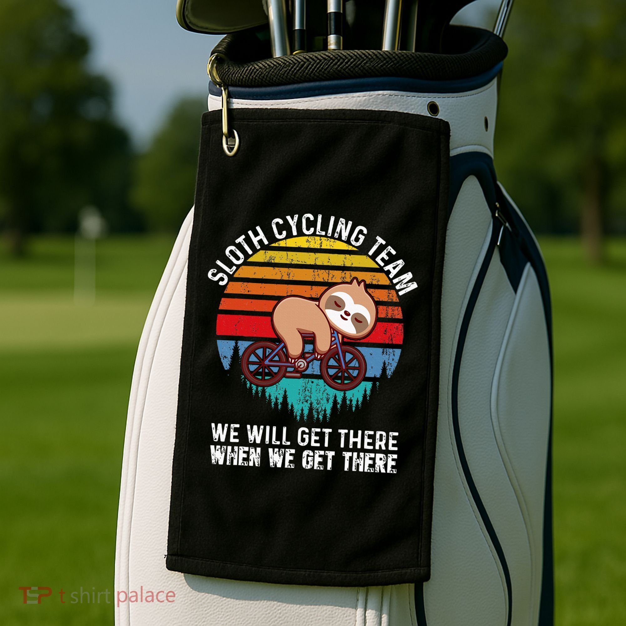 Sloth Bike Sloth Bike Riding Cycling Team Golf Towel