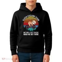 Sloth Bike Sloth Bike Riding Cycling Team Kids Hoodie thumb 4