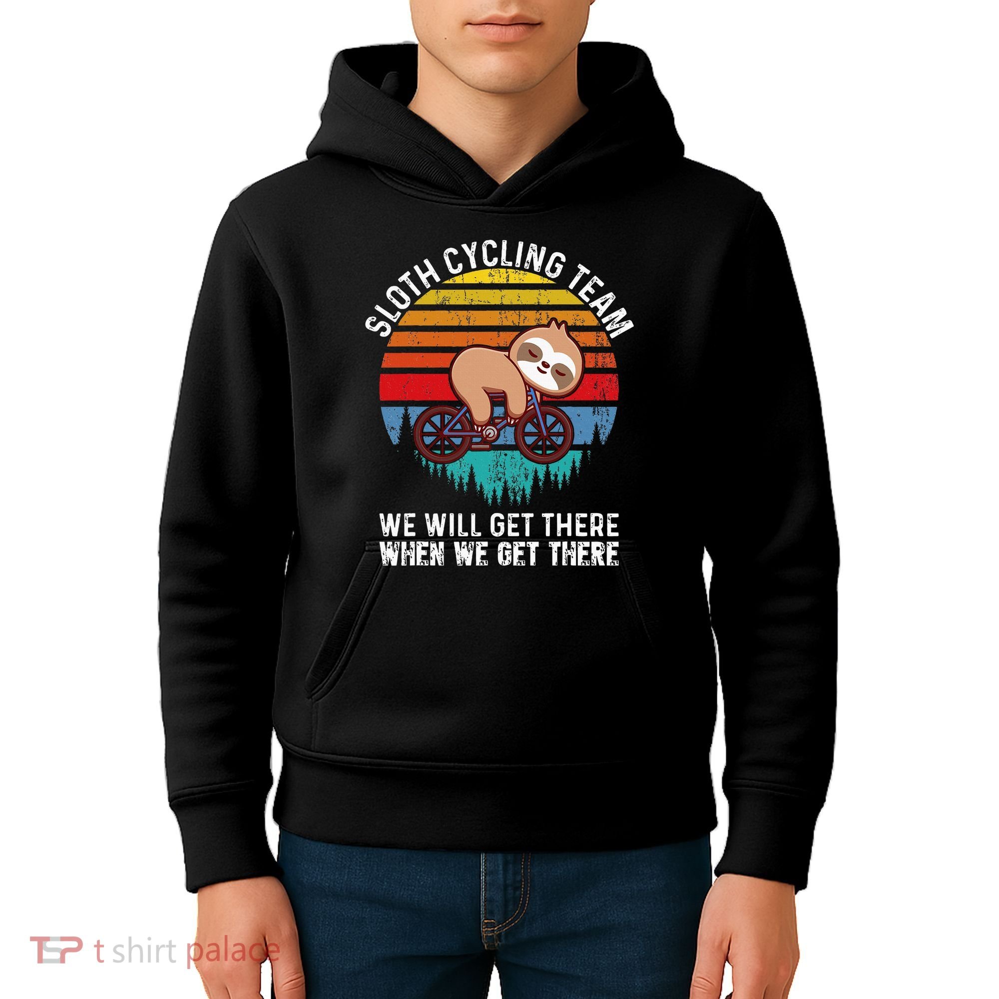 Sloth Bike Sloth Bike Riding Cycling Team Kids Hoodie