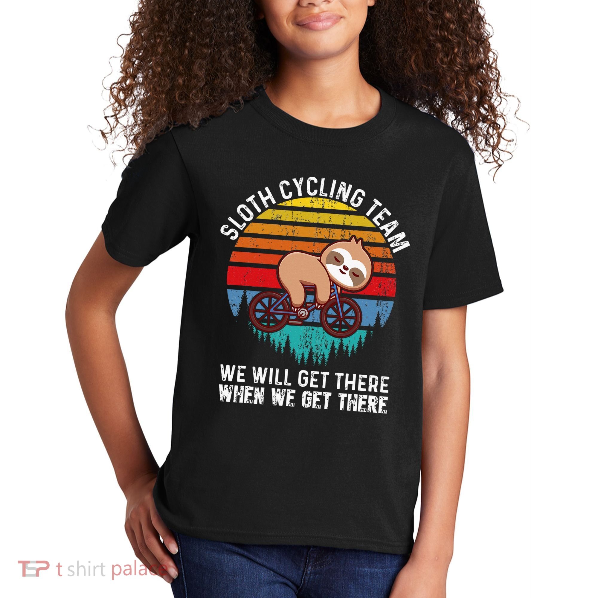 Sloth Bike Sloth Bike Riding Cycling Team Kids T-Shirt