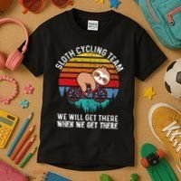 Sloth Bike Sloth Bike Riding Cycling Team Kids T-Shirt thumb 3