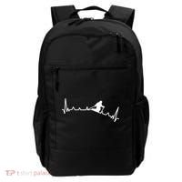 Skiing Backcountry Skier Heartbeat Ski Telemark Norway Meaningful Gift Backpack thumb 0
