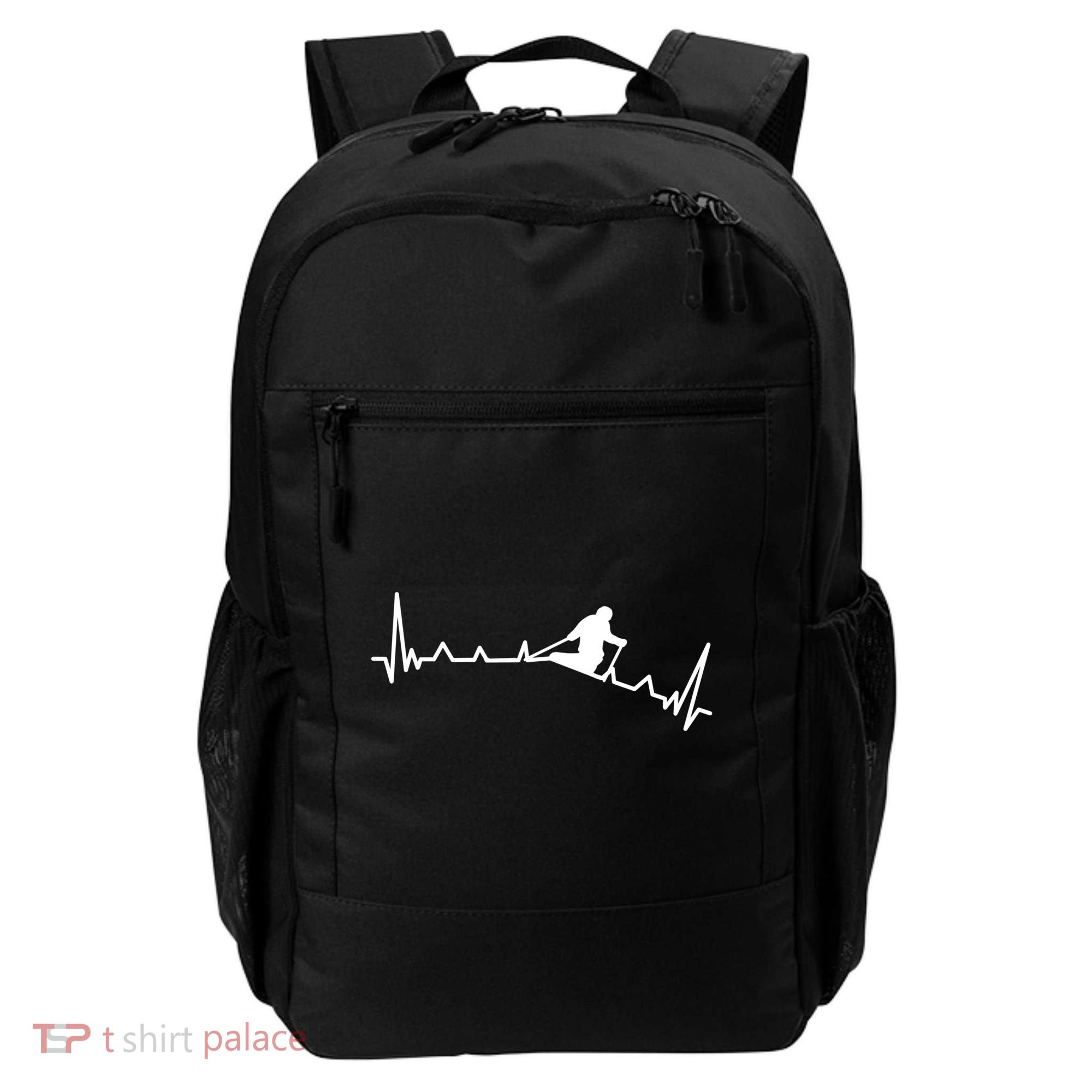 Skiing Backcountry Skier Heartbeat Ski Telemark Norway Meaningful Gift Backpack